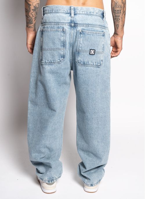 Calça Jeans Dc Shoes Worker Oversize Blue Denim Azul Claro
