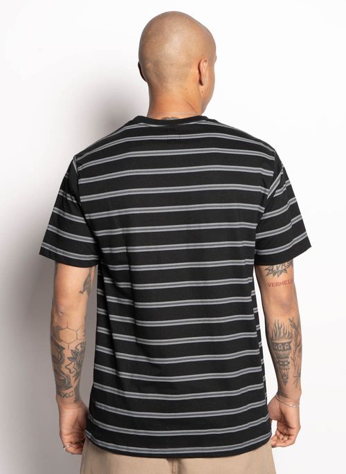 Camiseta DC Shoes M/C Upstate Stripe Two Preto