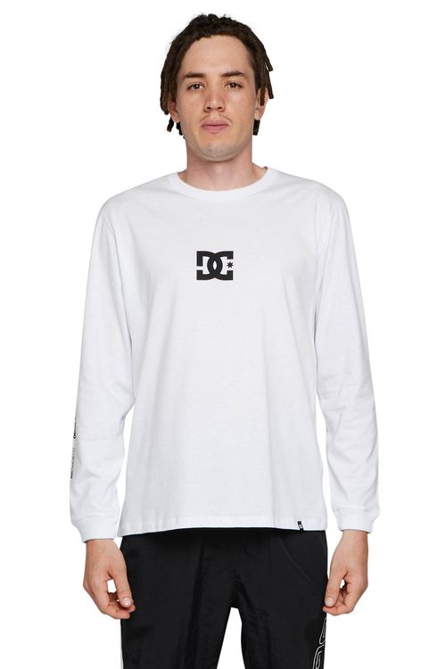 Camiseta DC Shoes M/L Minimal Stripe Branco