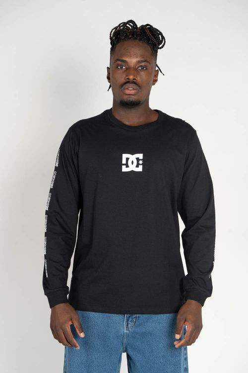 Camiseta DC Shoes M/L Minimal Stripe Preto