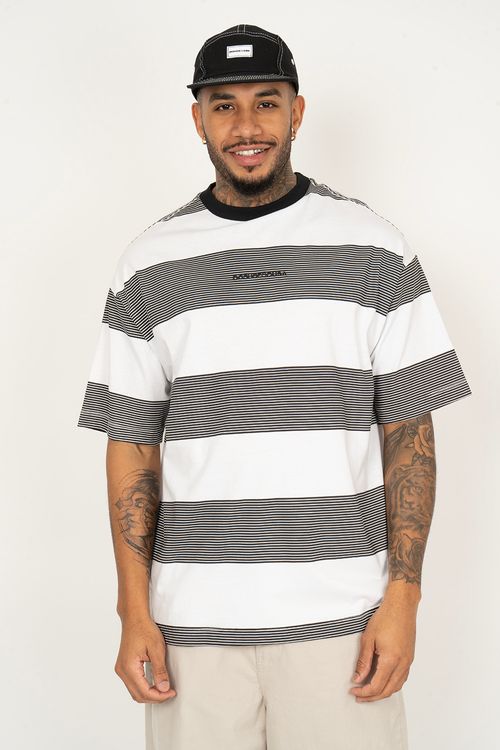 Camiseta DC Shoes M/C Fat Stripes Branco