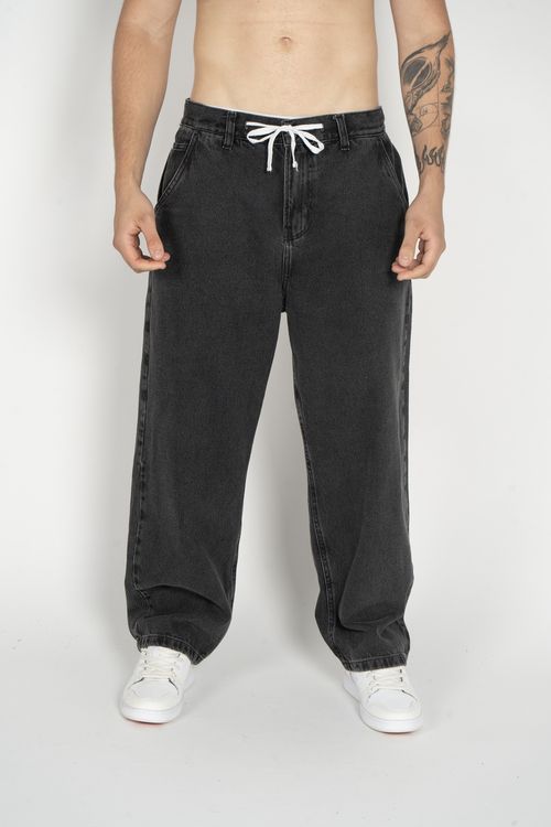 Calça Dc Shoes Jeans Oversize Acid Black Cinza Escuro