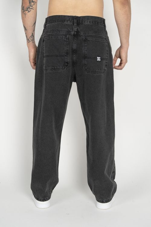 Calça Dc Shoes Jeans Oversize Acid Black Cinza Escuro