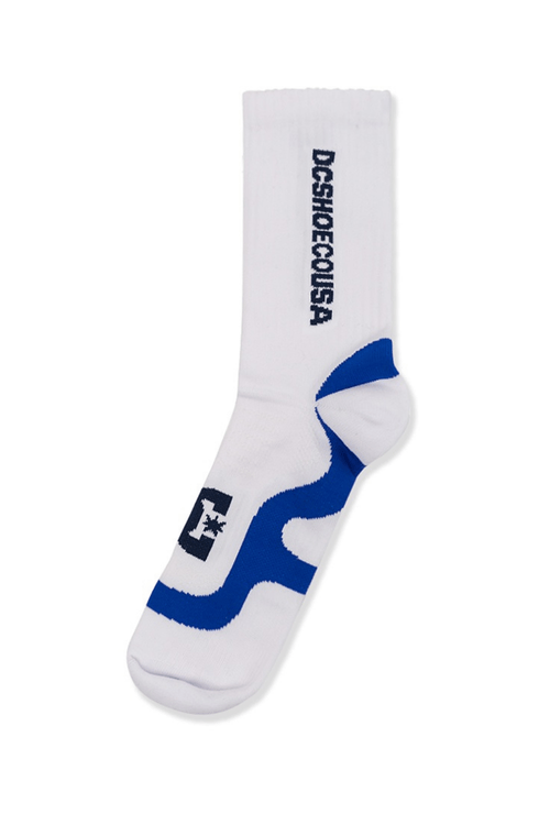 Meia DC Shoes Cano Alto Performance 39 A 42 Branco/Azul
